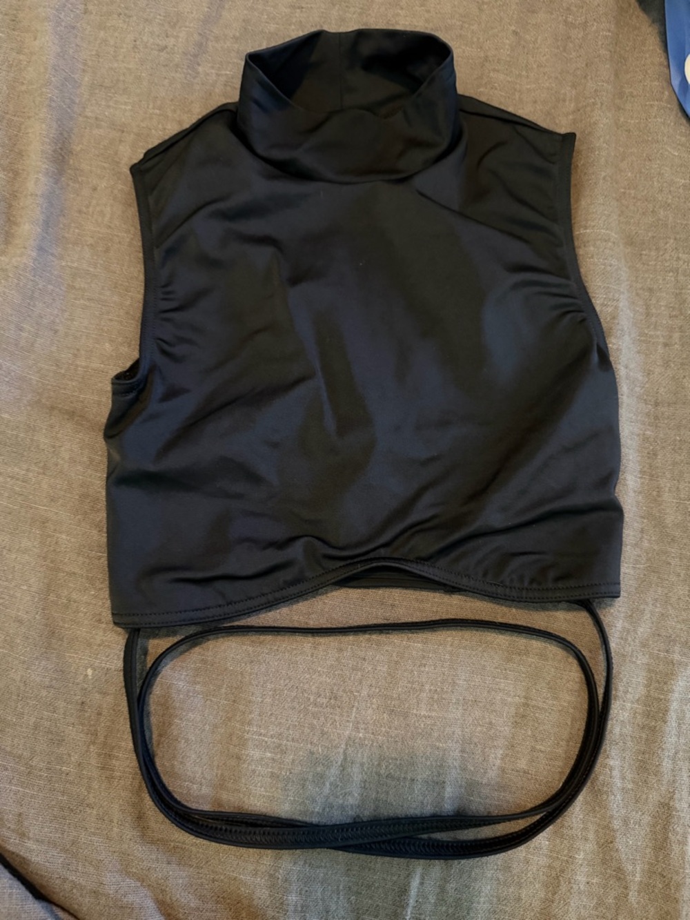 balera Black Sleeveless Crop Dance Top with Straps